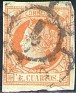 Spain 1860 Isabel II 4 Cu. Orange Edifil 52. España 1860 52 usa. Uploaded by susofe